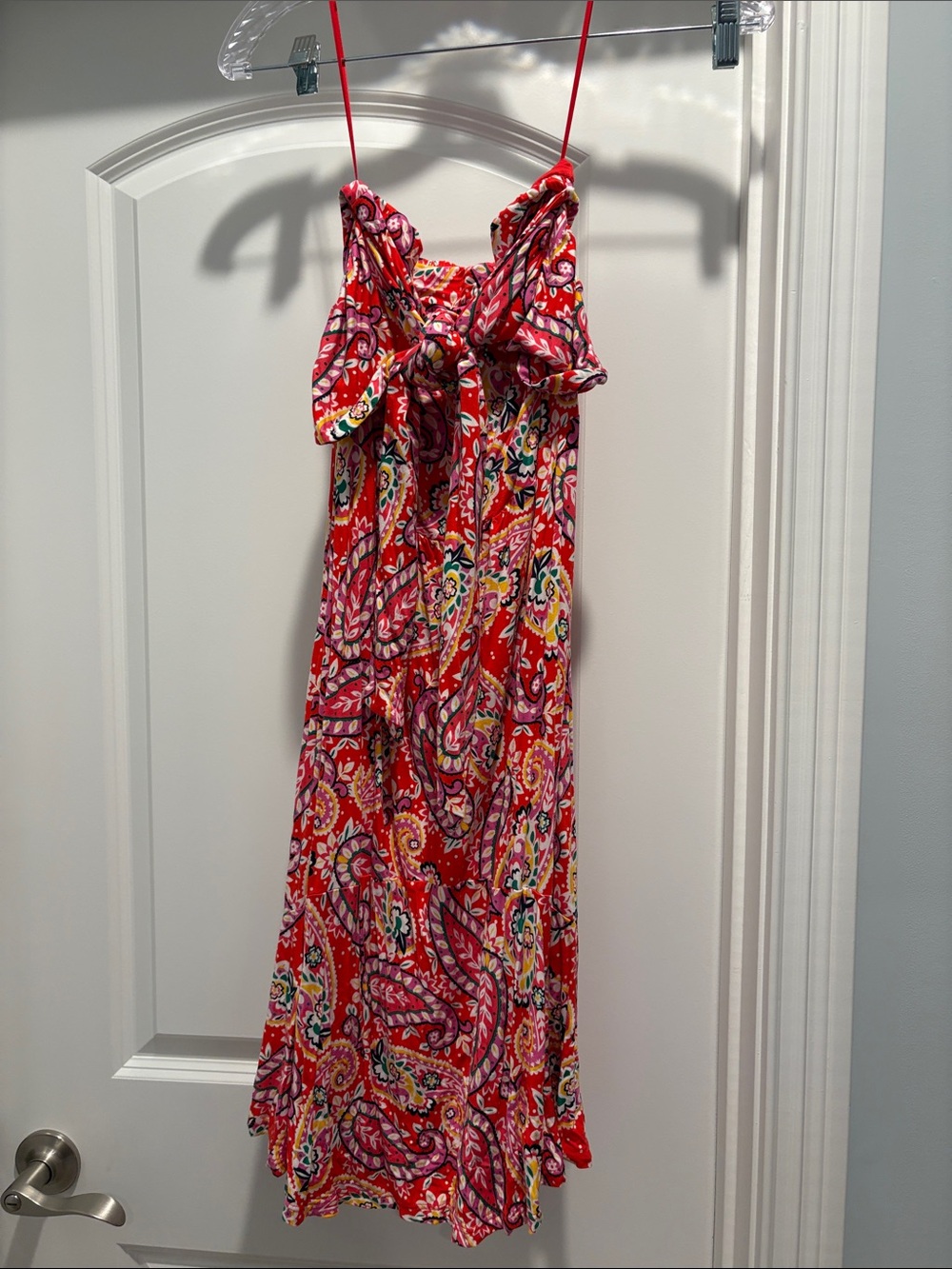 Boden Red Paisley Print Multi-Way Knit Dress